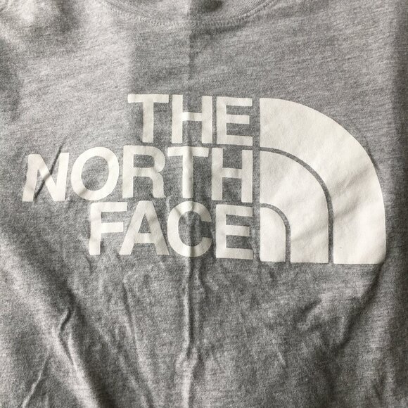 THE NORTH FACE Gray White Logo Print Short Sleeve Shirt - Picture 6 of 7